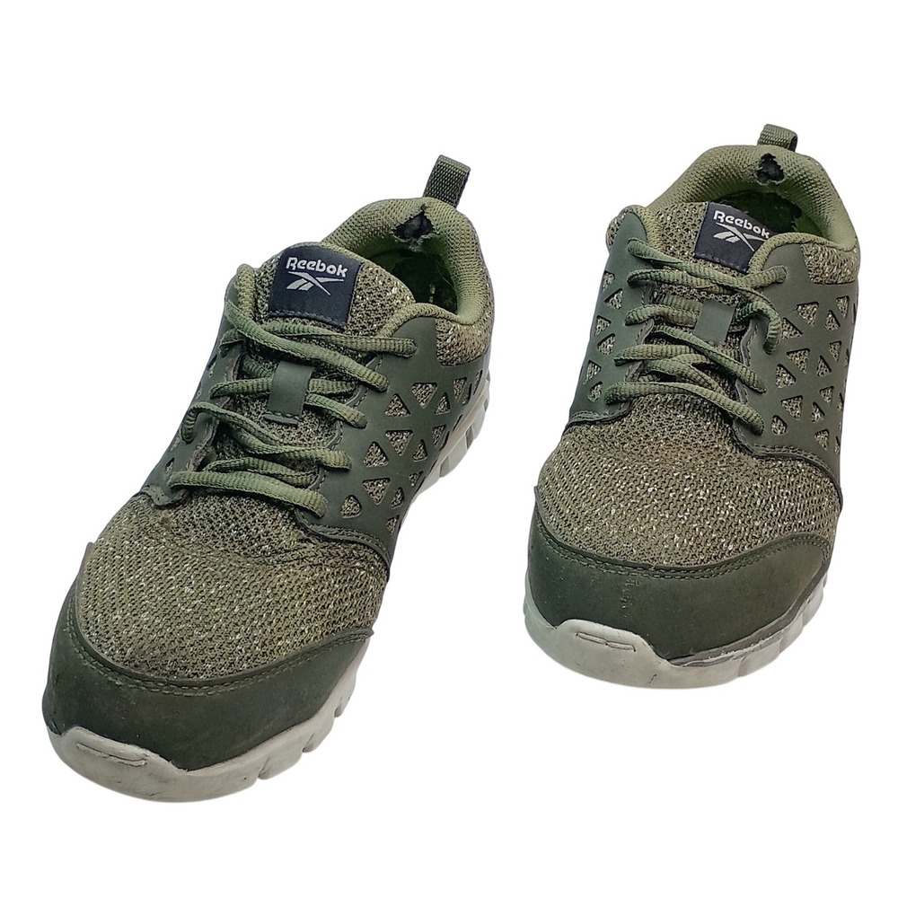 Reebok Work Sublite Cushion Strategy Composite Toe Shoes Olive Green RB051 Sz 8W